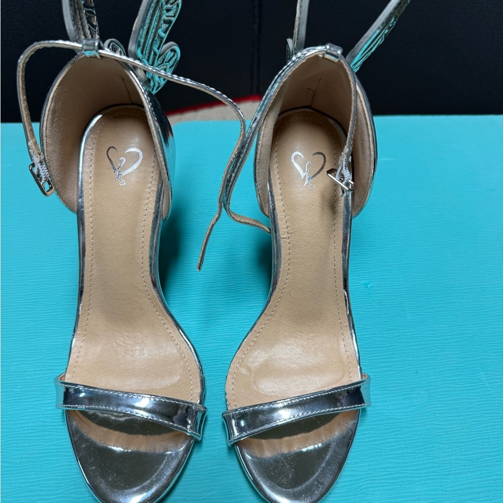 Windsor Silver Strappy Heels